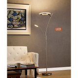 Lumineux 71" LED Torchiere Floor Lamp Reading Light 30W, Touch Dimmer
