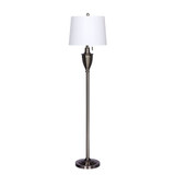 1589BS 61" Classic Urn Brushed Steel Metal Floor Lamp