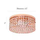 Elegant Designs Elipse Crystal 2 Light Round Ceiling Flush Mount