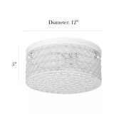 Elegant Designs Elipse Crystal 2 Light Round Ceiling Flush Mount