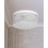 Elegant Designs Elipse Crystal 2 Light Round Ceiling Flush Mount