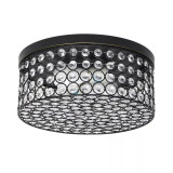Elegant Designs Elipse Crystal 2 Light Round Ceiling Flush Mount
