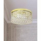 Elegant Designs Elipse Crystal 2 Light Round Ceiling Flush Mount