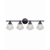 Huntley 4 Light Farmhouse Bathroom Vanity Wall Light Clear Schoolhouse Glass