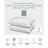 100% Cotton Dobby-Box Shell Firm Density Side/Back Sleeper Down Alternative Pillow, Standard - Set of 2