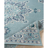 Alfresco ALF-9687 Aqua 8'9" Round Area Rug, Indoor/Outdoor