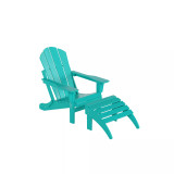 Classic Folding Adirondack Chair with Footrest Ottoman Set