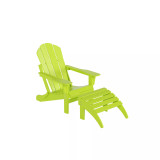 Classic Folding Adirondack Chair with Footrest Ottoman Set