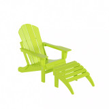 Classic Folding Adirondack Chair with Footrest Ottoman Set