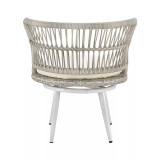26.38" 3-Piece Steel, Polyester Monaco Patio 2-Person Seating Group with End Table with Cushions