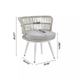 26.38" 3-Piece Steel, Polyester Monaco Patio 2-Person Seating Group with End Table with Cushions