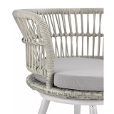 26.38" 3-Piece Steel, Polyester Monaco Patio 2-Person Seating Group with End Table with Cushions