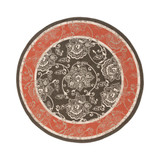 Alfresco ALF-9592 Black/Rust  5'3" Round Area Rug, Indoor/Outdoor