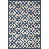 Courtyard Navy and Beige 9' x 12' Sisal Weave Outdoor Area Rug