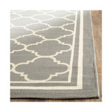 Courtyard Anthracite and Beige 9' x 12' Sisal Weave Outdoor Area Rug