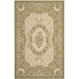 Courtyard Cream and Green 9' x 12' Sisal Weave Outdoor Area Rug