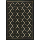 Courtyard Black and Creme 5'3" x 7'7" Sisal Weave Outdoor Area Rug