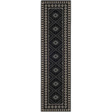 Veranda Black and Creme 2'3" x 8' Runner Outdoor Area Rug