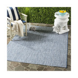 Courtyard Blue and Light Gray 5'3" x 7'7" Sisal Weave Outdoor Area Rug