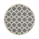 Courtyard Anthracite and Beige 5'3" x 5'3" Sisal Weave Round Outdoor Area Rug