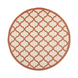 Courtyard Beige and Terracotta 7'10" x 7'10" Sisal Weave Round Outdoor Area Rug