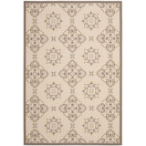 Courtyard Beige and Dark Beige 6'7" x 9'6" Sisal Weave Outdoor Area Rug