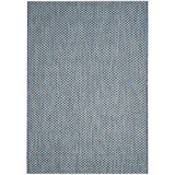Courtyard Blue and Light Gray 4' x 5'7" Sisal Weave Outdoor Area Rug