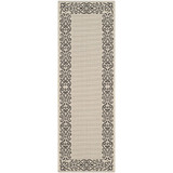 Courtyard Sand and Black 8' x 11' Outdoor Area Rug
