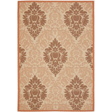 Courtyard Cream and Terracotta 6'7" x 9'6" Outdoor Area Rug