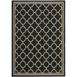 Courtyard Black and Beige 8' x 11' Outdoor Area Rug