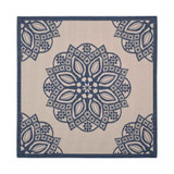 Courtyard Beige and Navy 6'7" x 6'7" Sisal Weave Square Outdoor Area Rug