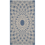 Courtyard Blue and Beige 2'7" x 5' Sisal Weave Outdoor Area Rug