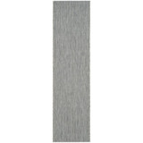 Courtyard Grey and Navy 2'3" x 8' Runner Outdoor Area Rug