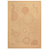 Courtyard Natural and Terra 7'10" x 7'10" Sisal Weave Square Outdoor Area Rug