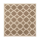 Courtyard Brown and Bone 5'3" x 5'3" Sisal Weave Square Outdoor Area Rug
