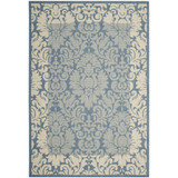 Courtyard Blue and Natural 6'7" x 6'7" Square Outdoor Area Rug