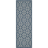 Courtyard Navy and Beige 2'3" x 10' Sisal Weave Runner Outdoor Area Rug