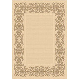 Courtyard Natural and Brown 2'4" x 12' Runner Outdoor Area Rug