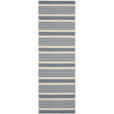 Courtyard Beige and Blue 2'3" x 14' Sisal Weave Runner Outdoor Area Rug