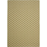 Courtyard Green and Beige 6'7" x 9'6" Sisal Weave Outdoor Area Rug