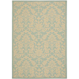 Courtyard Aqua and Cream 5'3" x 7'7" Outdoor Area Rug