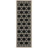 Courtyard Black and Beige 2'3" x 10' Runner Outdoor Area Rug