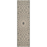 Courtyard Anthracite and Beige 2'3" x 8' Sisal Weave Runner Outdoor Area Rug