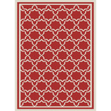 Courtyard Red and Bone 6'7" x 9'6" Outdoor Area Rug