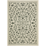 Courtyard Sand and Black 6'7" x 6'7" Square Outdoor Area Rug
