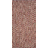 Courtyard Red and Beige 2'7" x 5' Sisal Weave Outdoor Area Rug