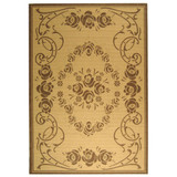 Courtyard Natural and Brown 5'3" x 5'3" Round Outdoor Area Rug