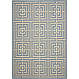 Courtyard Blue and Bone 4' x 5'7" Outdoor Area Rug