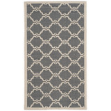 Courtyard Anthracite and Beige 2'7" x 5' Sisal Weave Outdoor Area Rug