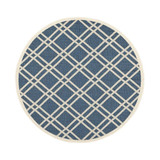 Courtyard Navy and Beige 4' x 4' Sisal Weave Round Outdoor Area Rug
